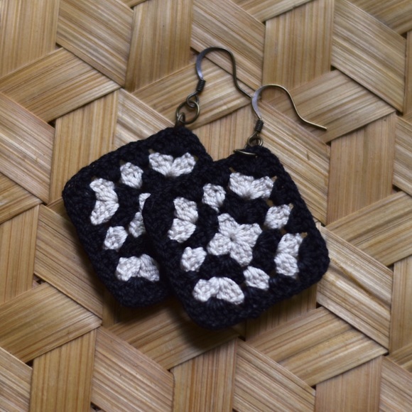 Black Boho Earrings - Picture 3 of 4
